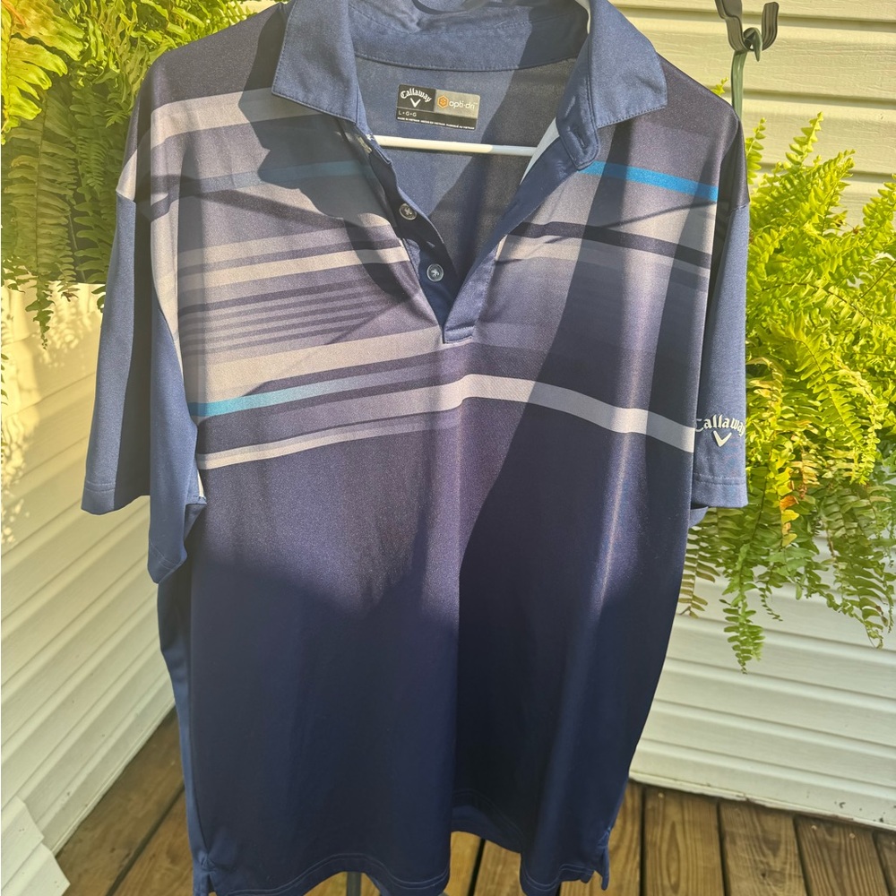 Callaway Blue and Gray Polo Shirts Classic Style